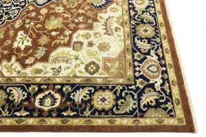 Rust Brown Floral 9X12 Oriental Rug