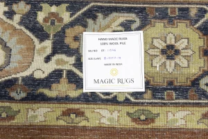 Rust Brown Floral 9X12 Oriental Rug