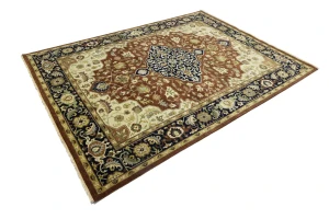 Rust Brown Floral 9X12 Oriental Rug