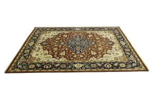 Rust Brown Floral 9X12 Oriental Rug