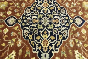 Rust Brown Floral 9X12 Oriental Rug