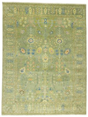 Mint Green Floral 10x14 Oriental Area Rug