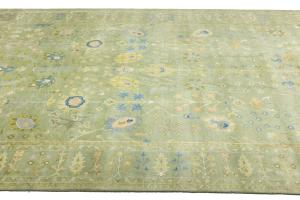 Mint Green Floral 10x14 Oriental Area Rug