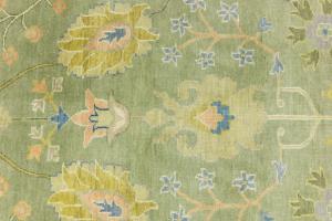 Mint Green Floral 10x14 Oriental Area Rug