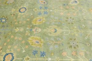 Mint Green Floral 10x14 Oriental Area Rug