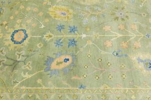 Mint Green Floral 10x14 Oriental Area Rug