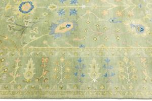 Mint Green Floral 10x14 Oriental Area Rug