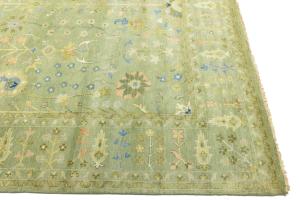 Mint Green Floral 10x14 Oriental Area Rug