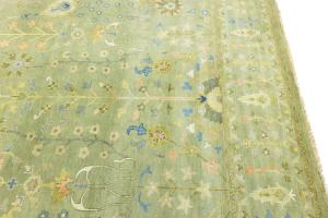 Mint Green Floral 10x14 Oriental Area Rug