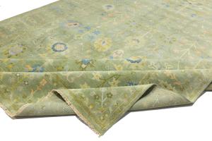 Mint Green Floral 10x14 Oriental Area Rug