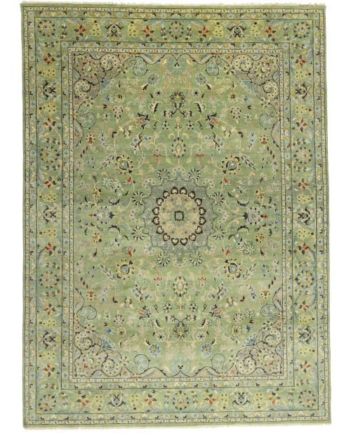 Green Floral Transitional 10X14 Oushak Chobi Oriental Rug