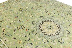 Green Floral Transitional 10X14 Oushak Chobi Oriental Rug