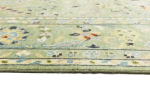 Green Floral Transitional 10X14 Oushak Chobi Oriental Rug