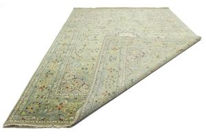 Green Floral Transitional 10X14 Oushak Chobi Oriental Rug
