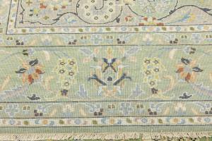 Green Floral Transitional 10X14 Oushak Chobi Oriental Rug