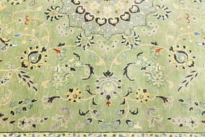 Green Floral Transitional 10X14 Oushak Chobi Oriental Rug
