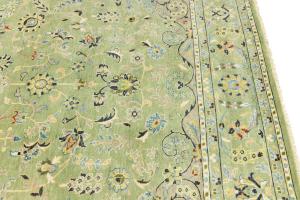 Green Floral Transitional 10X14 Oushak Chobi Oriental Rug