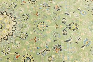 Green Floral Transitional 10X14 Oushak Chobi Oriental Rug