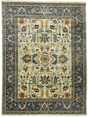 Cream Geometric Transitional 9x12 Chobi Oriental Rug