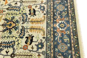 Cream Geometric Transitional 9x12 Chobi Oriental Rug