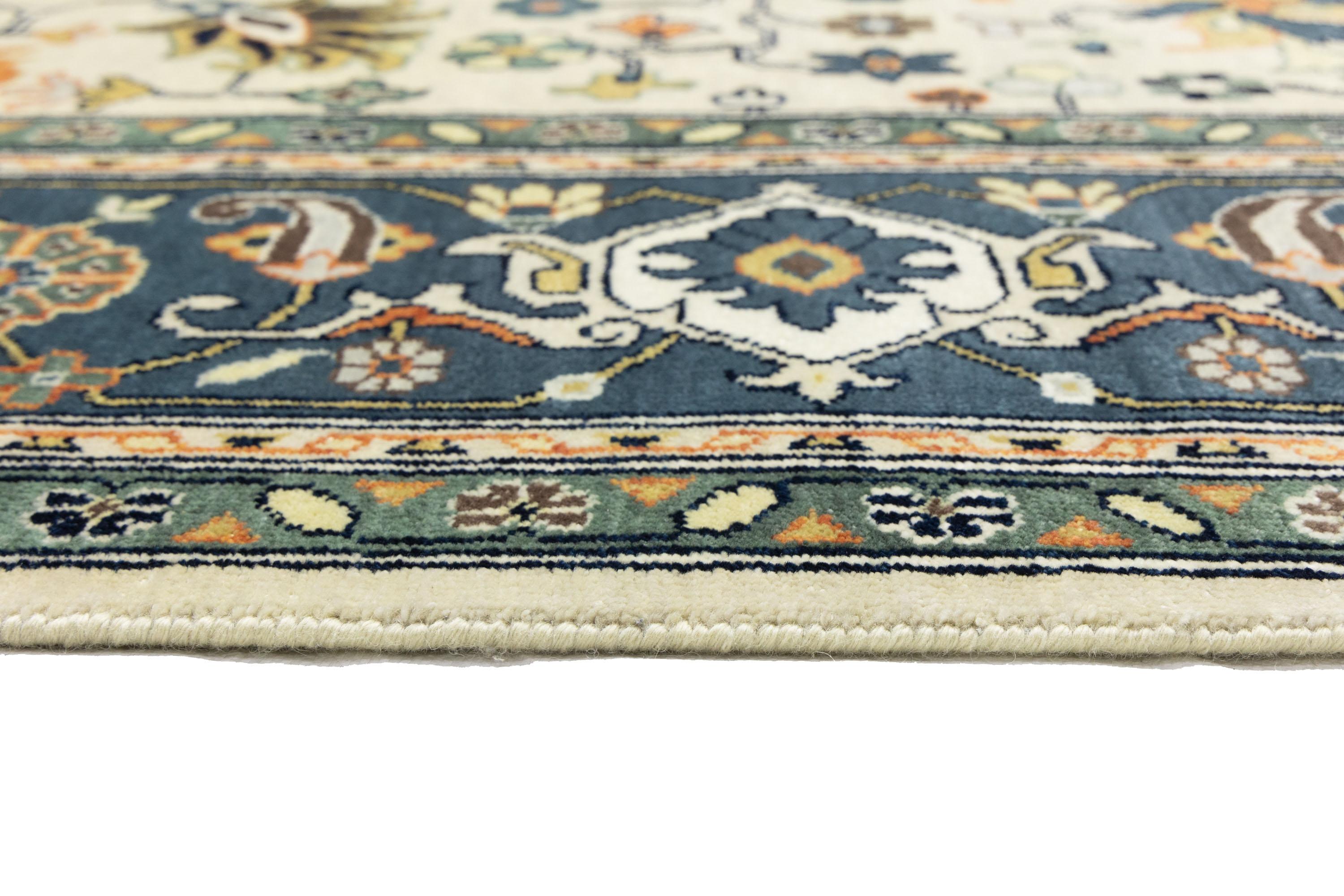 Cream Geometric Transitional 9x12 Chobi Oriental Rug