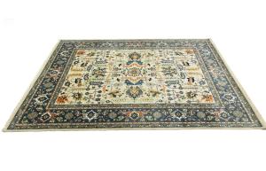 Cream Geometric Transitional 9x12 Chobi Oriental Rug
