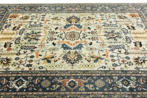 Cream Geometric Transitional 9x12 Chobi Oriental Rug