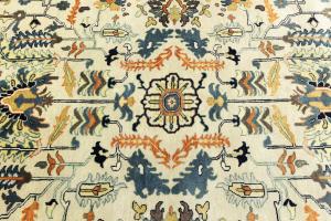 Cream Geometric Transitional 9x12 Chobi Oriental Rug