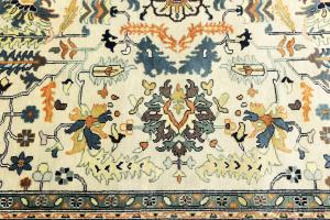 Cream Geometric Transitional 9x12 Chobi Oriental Rug