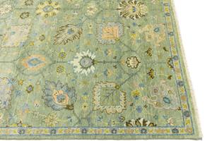Green Floral 8X10 Oushak Chobi Oriental Rug