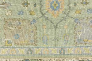 Green Floral 8X10 Oushak Chobi Oriental Rug