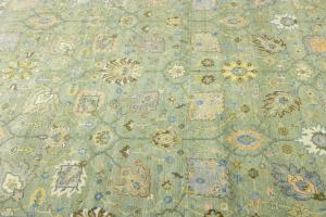 Green Floral 8X10 Oushak Chobi Oriental Rug