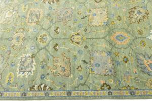 Green Floral 8X10 Oushak Chobi Oriental Rug