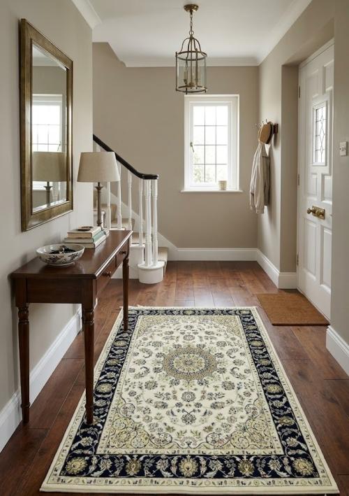 4'1 X 6'0 Hand Knotted Floral Indo-Nain Wool Oriental Rug