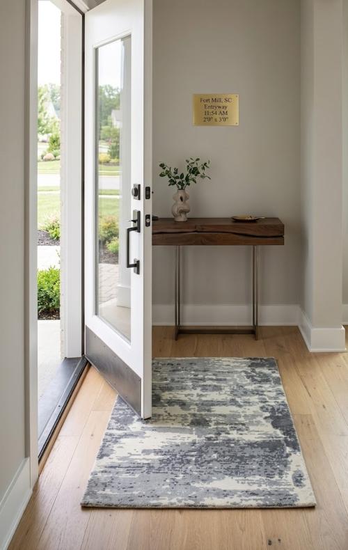 Gray Distressed 2X3 Banana Silk Modern Rug