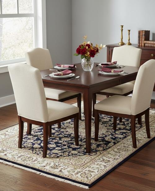 Black Floral Traditional 5X8 Indo-Nain Oriental Rug