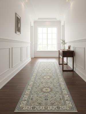 2'10 X 10'4 Light Blue Indo-Nain Hand Knotted Wool Runner Rug