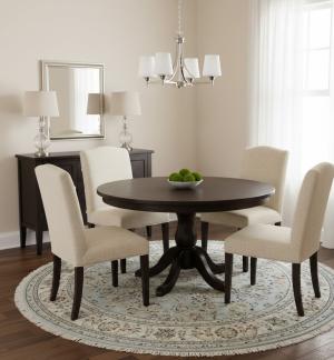 6'6 X 6'6 Hand Knotted Blue-gray Indo-Nain Wool Round Rug