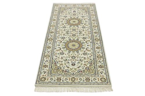 Black Floral 3X6 Indo-Nain Oriental Runner Rug