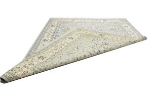 Light Blue Floral 10x14 Indo-Nain Oriental Area Rug