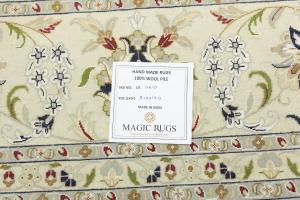 Light Blue Floral 10x14 Indo-Nain Oriental Area Rug