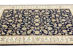 Dark Navy Floral 6X9 Indo-Nain Oriental Rug
