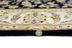 Dark Navy Floral Traditional 5X8 Indo-Nain Oriental Rug