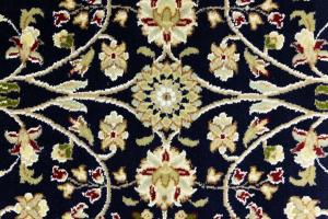 Dark Navy Floral Traditional 5X8 Indo-Nain Oriental Rug