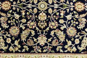 Dark Navy Floral Traditional 5X8 Indo-Nain Oriental Rug