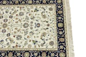 Cream Floral Traditional 2'8X8'1 Indo-Nain Oriental Runner Rug