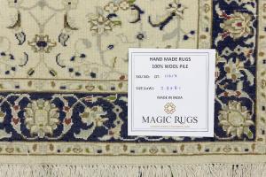 Cream Floral Traditional 2'8X8'1 Indo-Nain Oriental Runner Rug