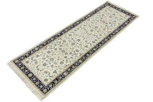 Cream Floral Traditional 2'8X8'1 Indo-Nain Oriental Runner Rug