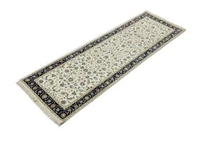 Cream Floral Traditional 2'8X8'1 Indo-Nain Oriental Runner Rug