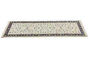 Cream Floral Traditional 2'8X8'1 Indo-Nain Oriental Runner Rug